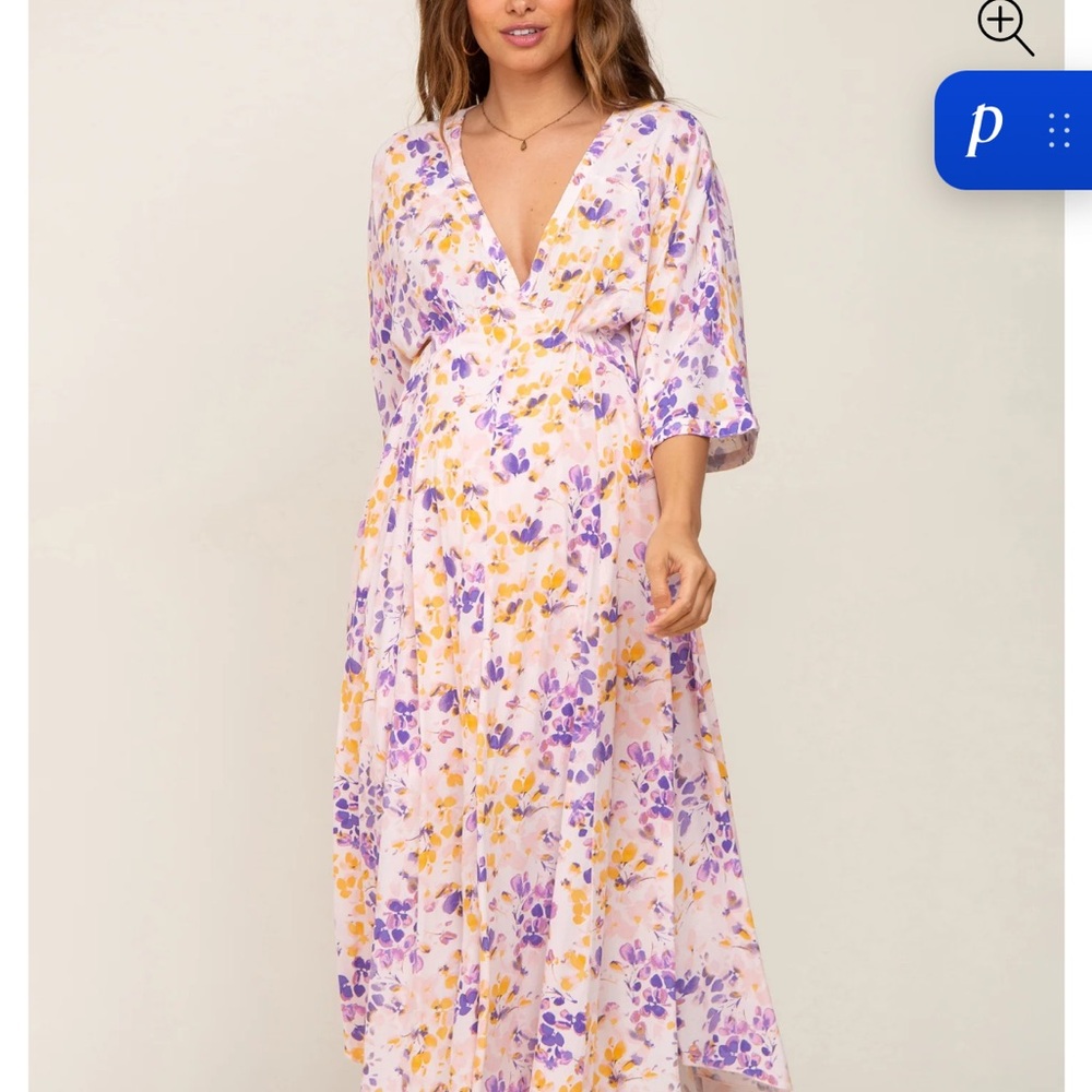 Pinkblush Purple and Yellow Floral Maxi Marernity Dress